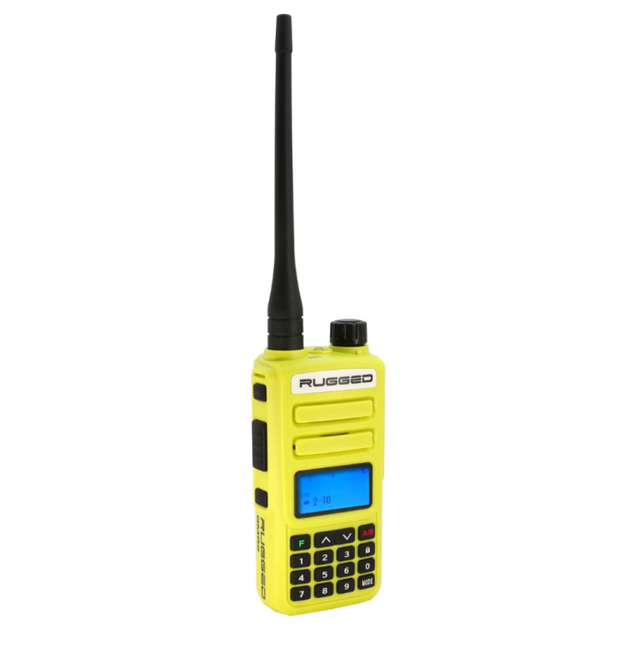 Rugged Radios Rugged GMR2 PLUS - GMRS / FRS Two Way Handheld Radio Safety Yellow - Bull Strap