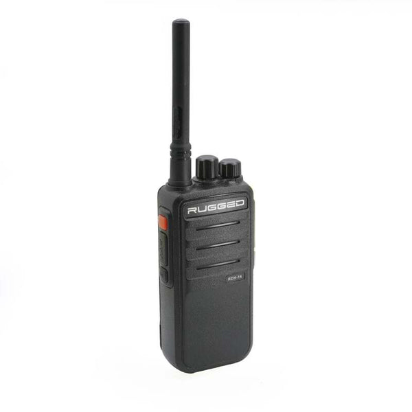 Rugged Radios Rugged RDH16 - Business Band Two Way Handheld Radio - Digital and Analog UHF / Black - Bull Strap