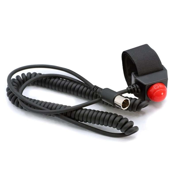 Rugged Radios Velcro Mount Steering Wheel Push to Talk (PTT) with Coil Cord for Car Harnesses - Bull Strap