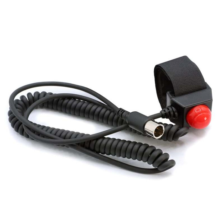 Rugged Radios Velcro Mount Steering Wheel Push to Talk (PTT) with Coil Cord for Car Harnesses - Bull Strap