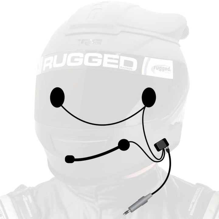 Rugged Radios Wired Offroad and STX Stereo - Helmet Kit w/Alpha Audio Speakers and Mic - Bull Strap
