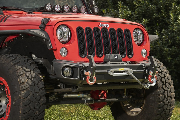 Rugged Ridge 07-18 Jeep Wrangler JK Arcus Front Bumper Set w/Tray & Hooks - Bull Strap