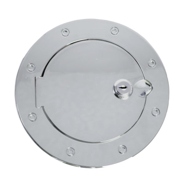 Rugged Ridge 07-18 Jeep Wrangler JK Stainless Steel Locking Gas Cap Door - Bull Strap