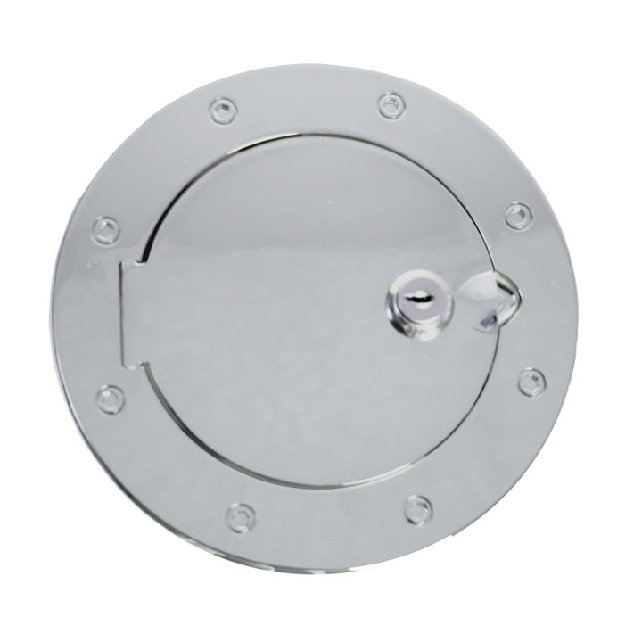 Rugged Ridge 07-18 Jeep Wrangler JK Stainless Steel Locking Gas Cap Door - Bull Strap