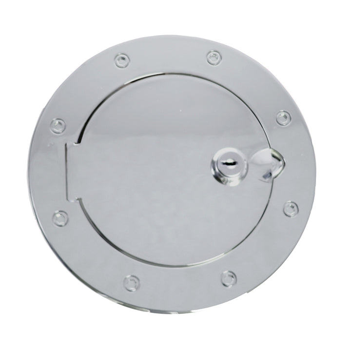 Rugged Ridge 07-18 Jeep Wrangler JK Stainless Steel Locking Gas Cap Door - Bull Strap