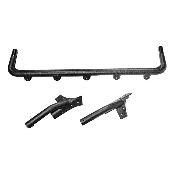 Rugged Ridge 07-18 Jeep Wrangler JK Textured Black Windshield Mount Light Bar - Bull Strap