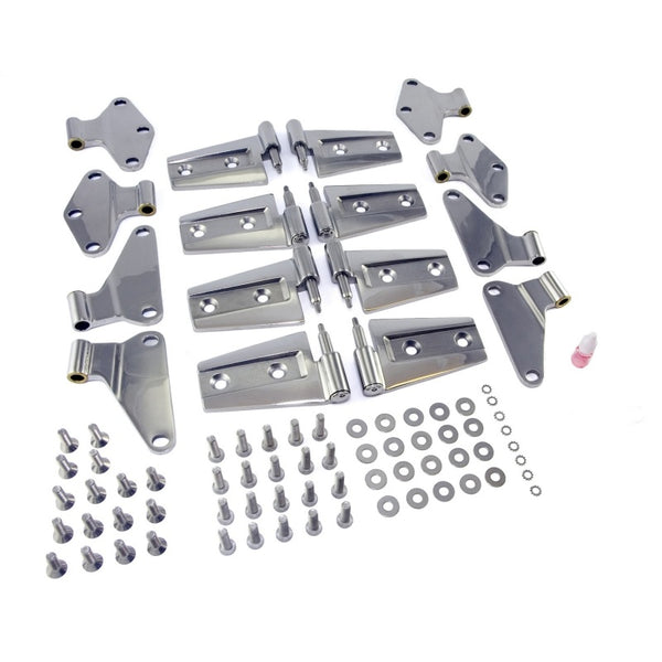 Rugged Ridge 07-18 Jeep Wrangler JKU Stainless Steel Door Hinge Kit - Bull Strap
