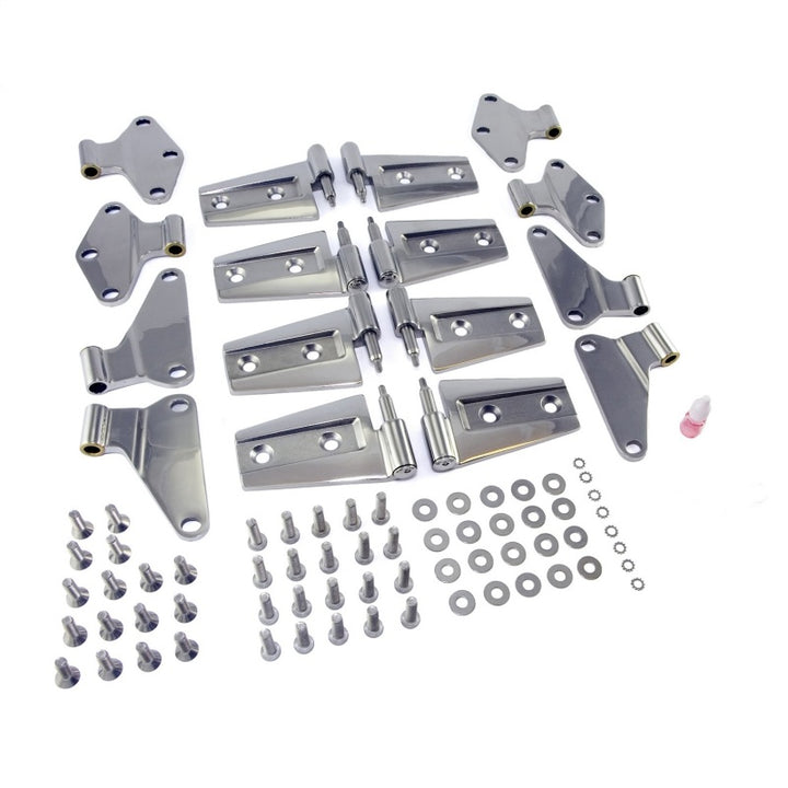 Rugged Ridge 07-18 Jeep Wrangler JKU Stainless Steel Door Hinge Kit - Bull Strap