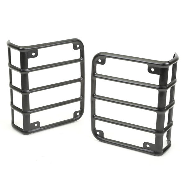 Rugged Ridge 07-18 Jeep Wrangler Textured Black Tail Light Euro Guards - Bull Strap