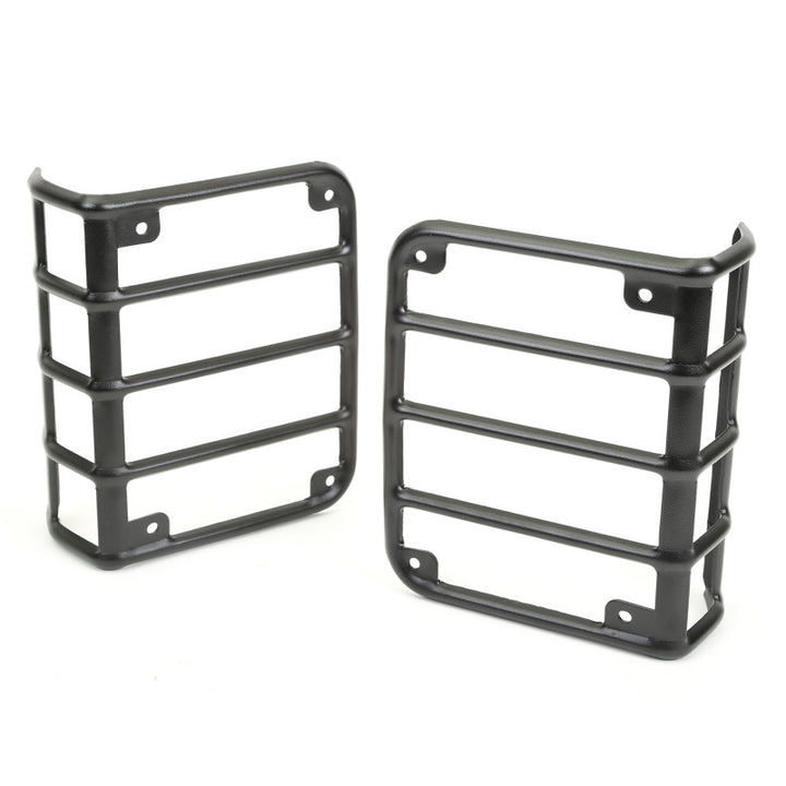 Rugged Ridge 07-18 Jeep Wrangler Textured Black Tail Light Euro Guards - Bull Strap