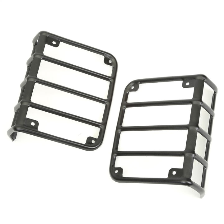Rugged Ridge 07-18 Jeep Wrangler Textured Black Tail Light Euro Guards - Bull Strap