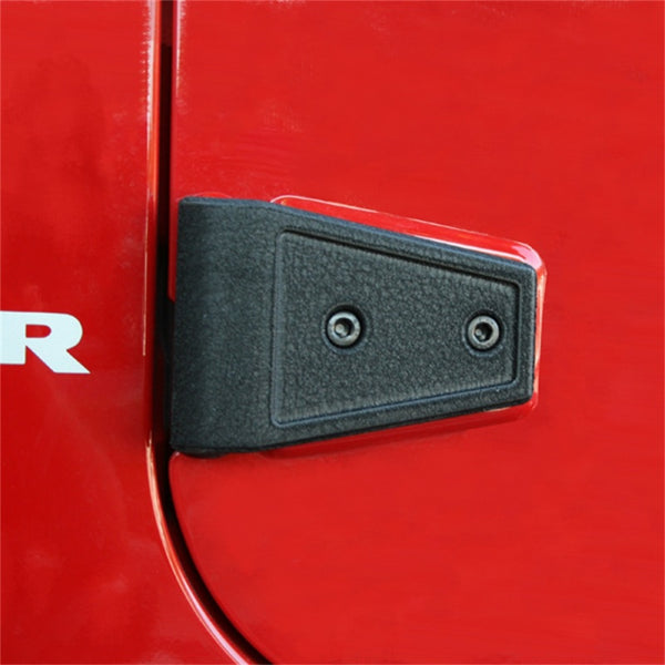 Rugged Ridge 07-18 Jeep Wrangler Unlimited JK Black Door Hinge Cover Kit - Bull Strap