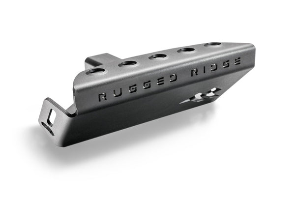 Rugged Ridge 07-23 Jeep Wrangler JK/JKU/JL/JLU & 20-23 Gladiator Hitch Skid Plate 2in. Rec - Tex Blk - Bull Strap
