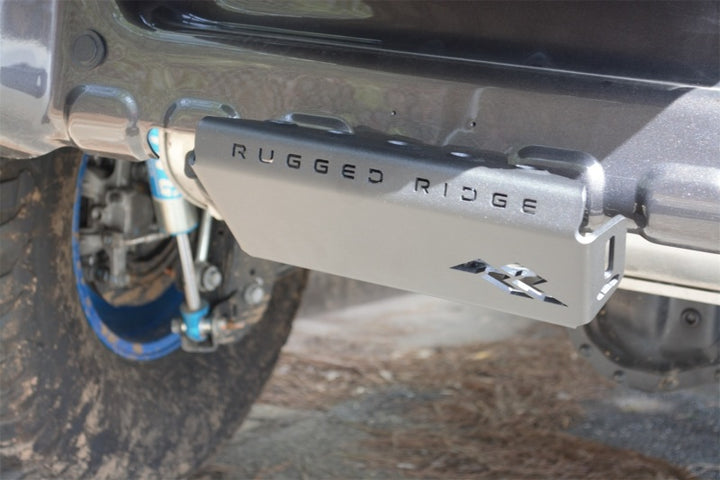 Rugged Ridge 07-23 Jeep Wrangler JK/JKU/JL/JLU & 20-23 Gladiator Hitch Skid Plate 2in. Rec - Tex Blk - Bull Strap