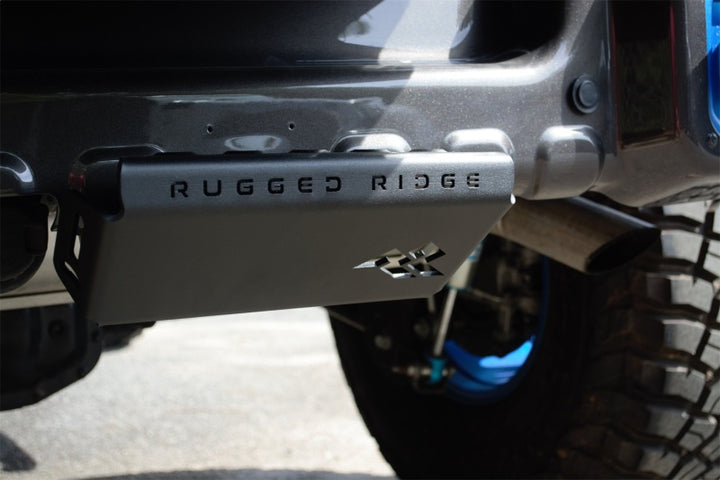 Rugged Ridge 07-23 Jeep Wrangler JK/JKU/JL/JLU & 20-23 Gladiator Hitch Skid Plate 2in. Rec - Tex Blk - Bull Strap