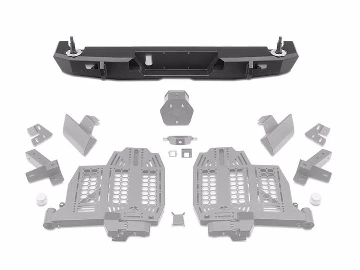 Rugged Ridge 20-24 Jeep Gladiator Wingmate Rear Bumper (Max Spare Wheel/Tire 37in. Dia.) - Tex. Blk - Bull Strap
