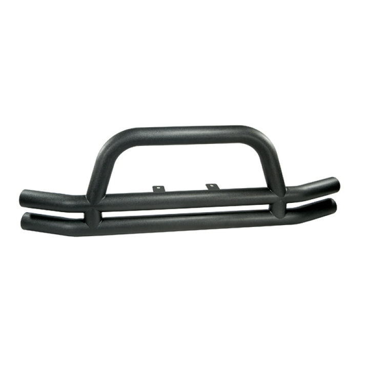 Rugged Ridge 3-In Dbl Tube Front Bumper Black 76-06 CJ &Jeep Wrangler - Bull Strap