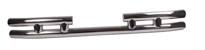 Rugged Ridge 3-In Dbl Tube Rear Bumper SS 87-06 Jeep Wrangler - Bull Strap