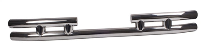 Rugged Ridge 3-In Dbl Tube Rear Bumper SS 87-06 Jeep Wrangler - Bull Strap