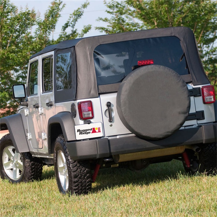 Rugged Ridge 35-36 Inch Tire Cover Black Diamond - Bull Strap