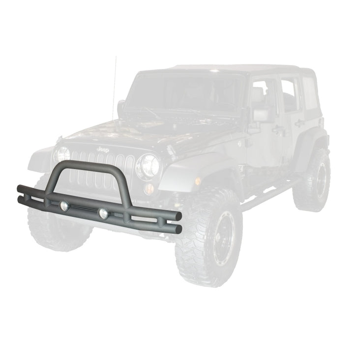 Rugged Ridge 3in Double Tube Front Bumper 07-18 Jeep Wrangler - Bull Strap