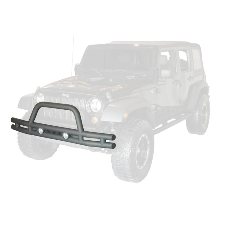 Rugged Ridge 3in Double Tube Front Bumper 07-18 Jeep Wrangler - Bull Strap