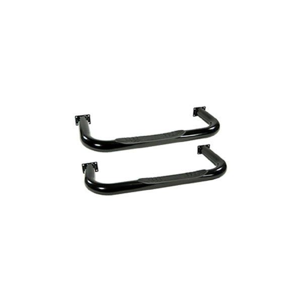 Rugged Ridge 3in Round Tube Side Steps Black 76-83 CJ5 - Bull Strap
