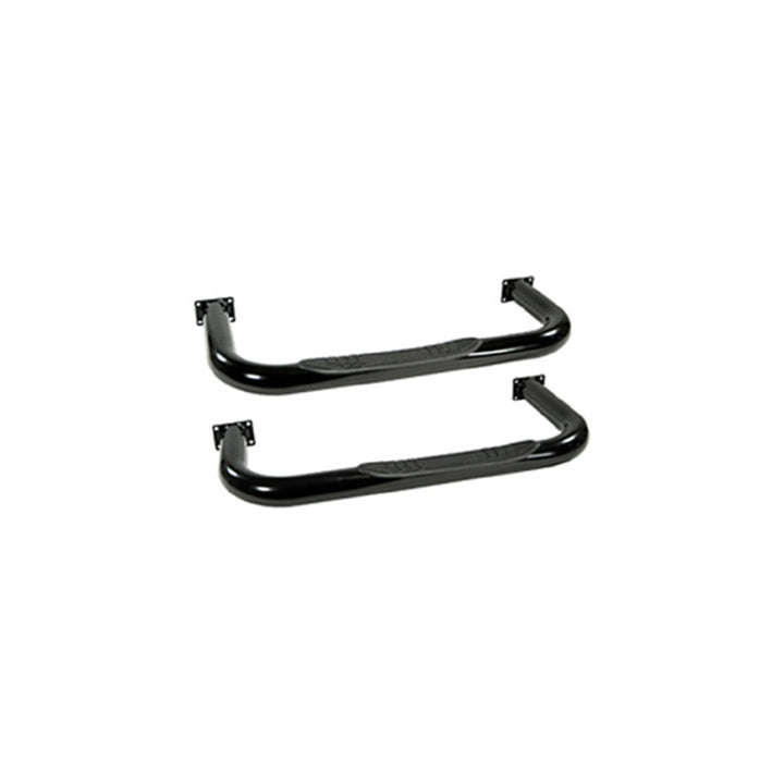 Rugged Ridge 3in Round Tube Side Steps Black 76-83 CJ5 - Bull Strap