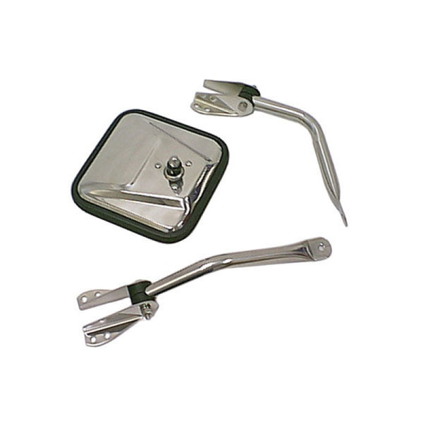 Rugged Ridge 55-86 Jeep CJ Chrome Mirror Head - Bull Strap
