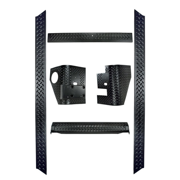Rugged Ridge 6-Piece Body Armor Kit 97-06 Jeep Wrangler TJ - Bull Strap