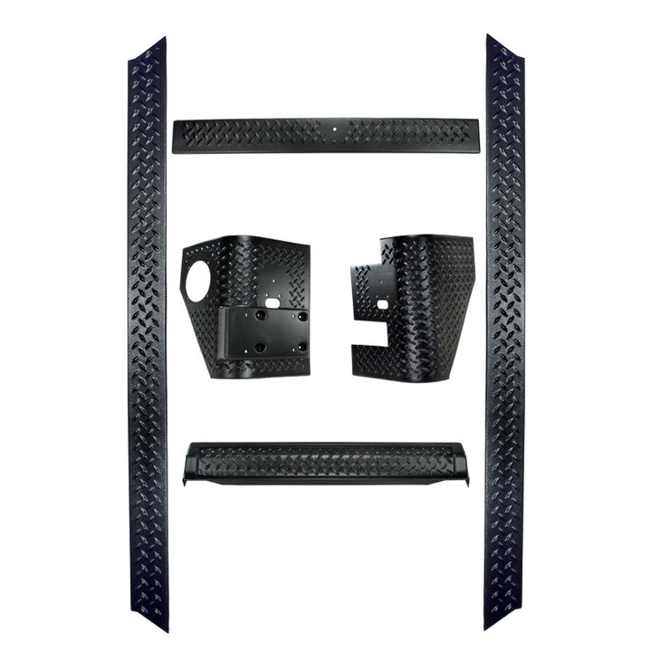 Rugged Ridge 6-Piece Body Armor Kit 97-06 Jeep Wrangler TJ - Bull Strap