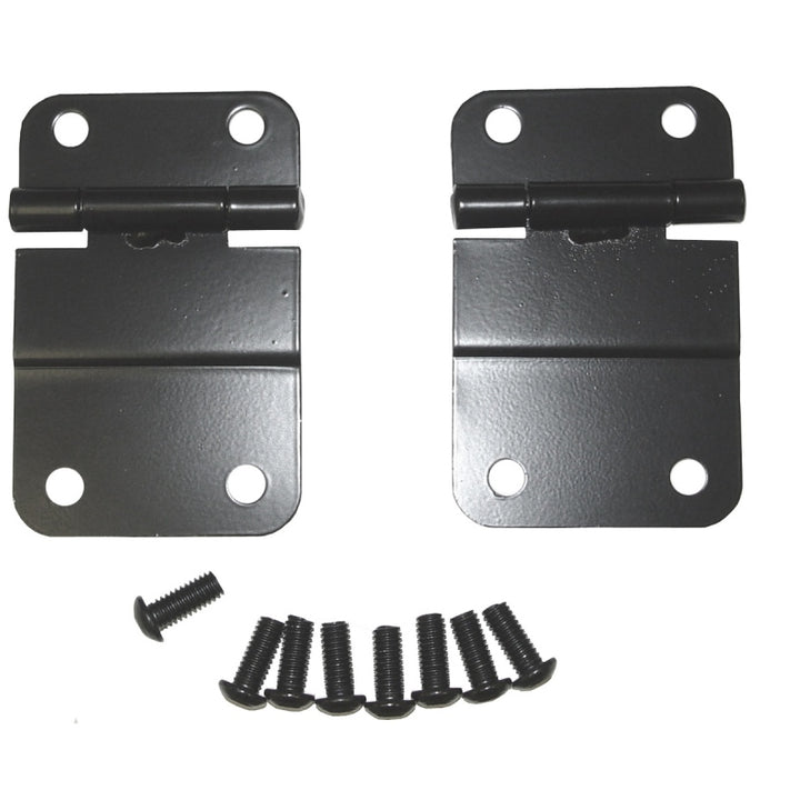 Rugged Ridge 76-86 Jeep CJ Black Lower Tailgate Hinge Set - Bull Strap