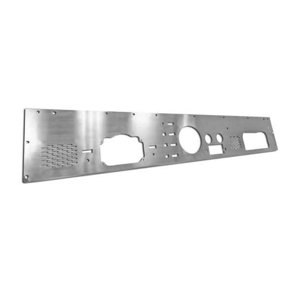 Rugged Ridge 76-86 Jeep CJ Stainless Steel Dash Panel w/ Gauge / Radio / Speaker Cut-Outs - Bull Strap