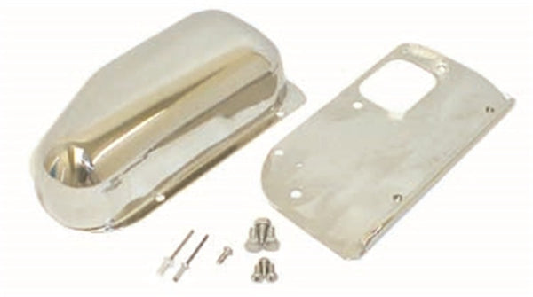 Rugged Ridge 76-86 Jeep CJ Stainless Steel Wiper Motor Cover Kit - Bull Strap