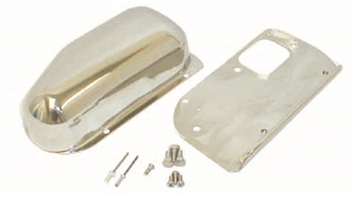 Rugged Ridge 76-86 Jeep CJ Stainless Steel Wiper Motor Cover Kit - Bull Strap
