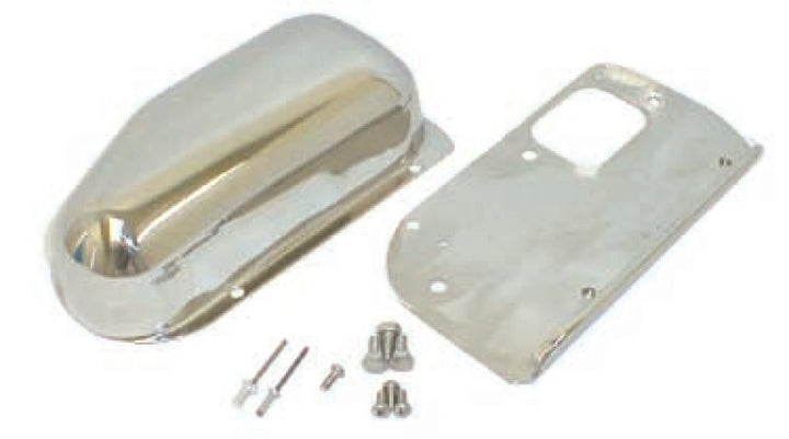 Rugged Ridge 76-86 Jeep CJ Stainless Steel Wiper Motor Cover Kit - Bull Strap