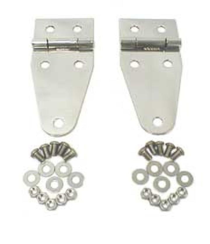 Rugged Ridge 76-95 Jeep CJ / Jeep Wrangler Stainless Steel Hood Hinges - Bull Strap