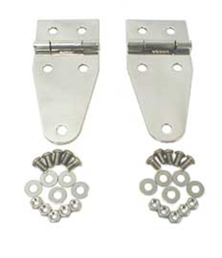 Rugged Ridge 76-95 Jeep CJ / Jeep Wrangler Stainless Steel Hood Hinges - Bull Strap