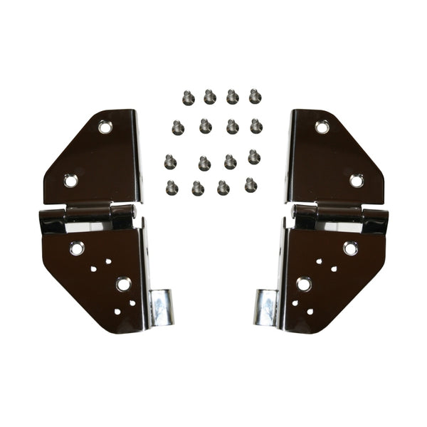 Rugged Ridge 76-95 Jeep CJ / Jeep Wrangler Stainless Steel Windshield Hinges - Bull Strap