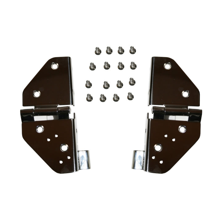 Rugged Ridge 76-95 Jeep CJ / Jeep Wrangler Stainless Steel Windshield Hinges - Bull Strap