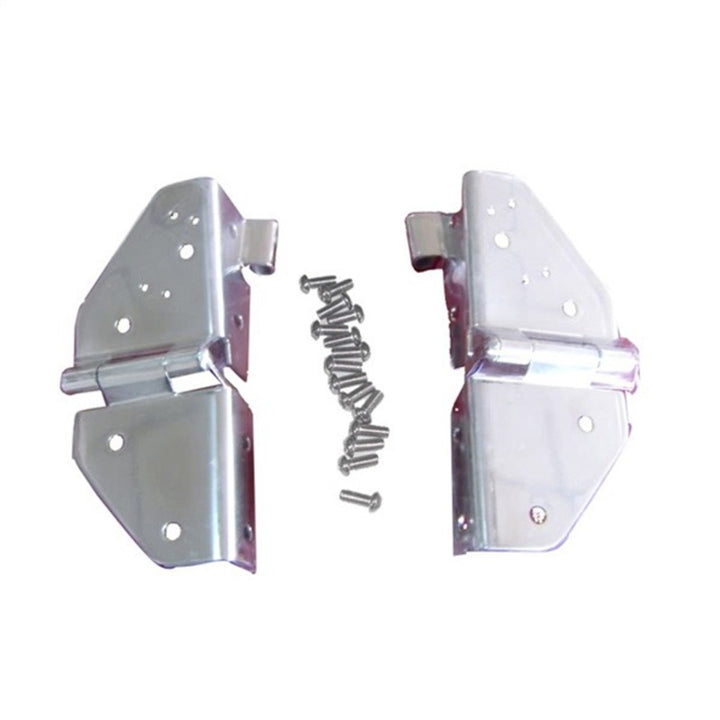 Rugged Ridge 76-95 Jeep CJ / Jeep Wrangler Stainless Steel Windshield Hinges - Bull Strap