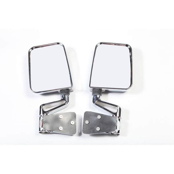 Rugged Ridge 87-02 Jeep Wrangler YJ/TJ Chrome Dual Focus Door Mirror Kit - Bull Strap