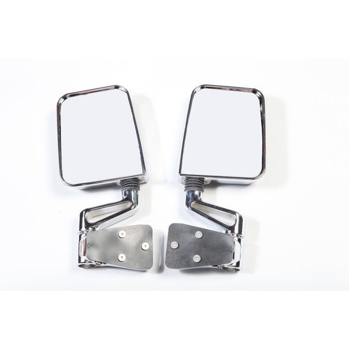 Rugged Ridge 87-02 Jeep Wrangler YJ/TJ Chrome Dual Focus Door Mirror Kit - Bull Strap