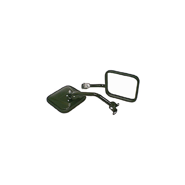 Rugged Ridge 87-95 Jeep Wrangler YJ Black CJ-Style Side Mirror Kit - Bull Strap