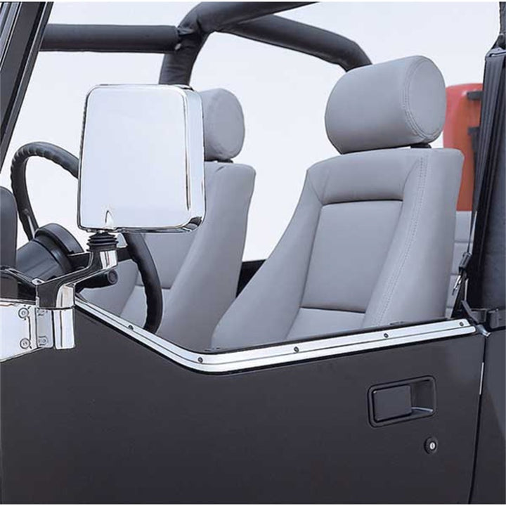 Rugged Ridge 87-95 Jeep Wrangler YJ Stainless Steel Half Door Retaining Channel - Bull Strap