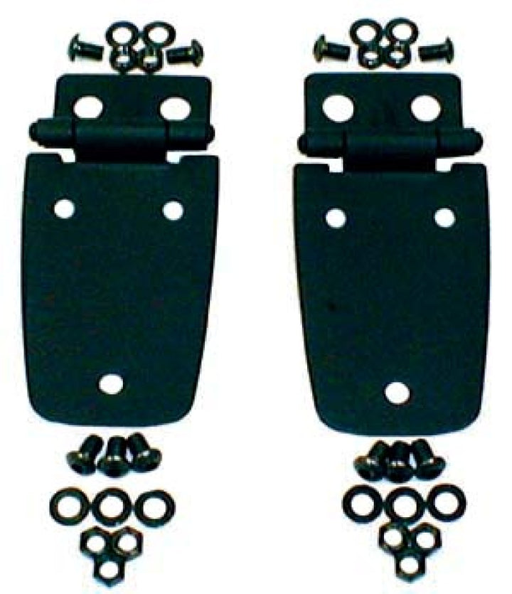 Rugged Ridge 97-06 Jeep Wrangler Black Hood Hinges - Bull Strap