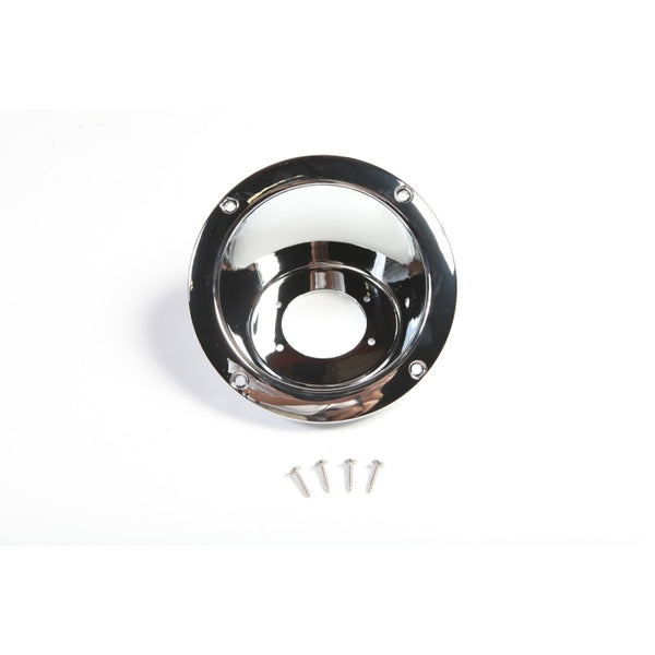 Rugged Ridge 97-06 Jeep Wrangler Chrome Gas Tank Filler Bezel - Bull Strap
