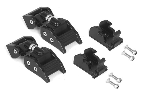 Rugged Ridge 97-06 Jeep Wrangler TJ Black Aluminum Hood Catches - Bull Strap