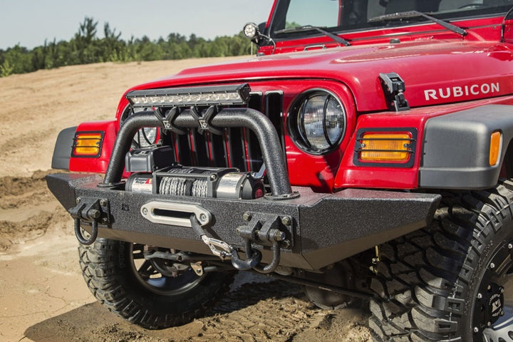 Rugged Ridge 97-06 Jeep Wrangler TJ Black Aluminum Hood Catches - Bull Strap