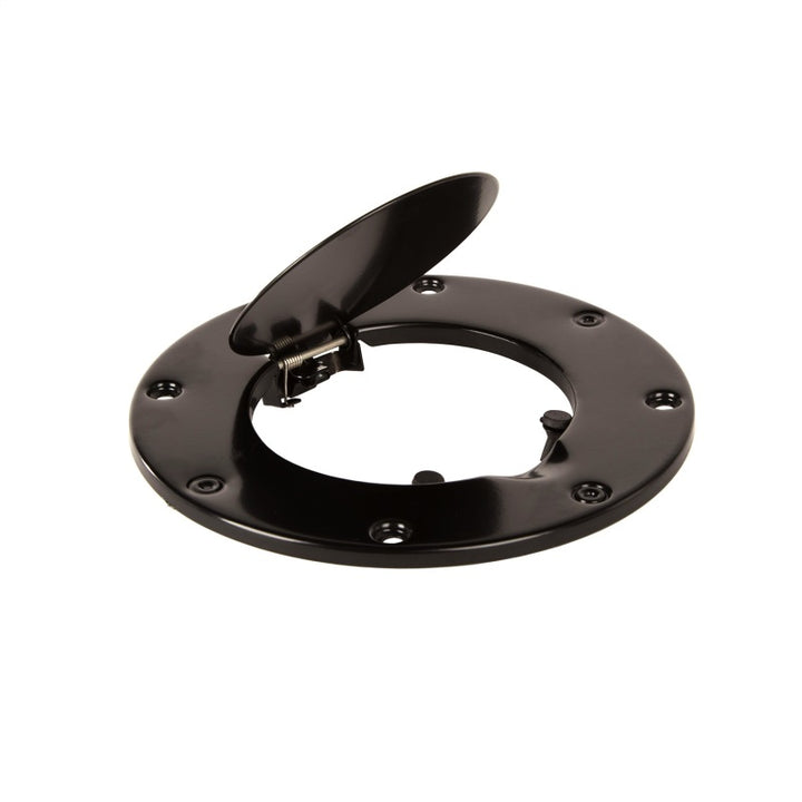 Rugged Ridge 97-06 Jeep Wrangler TJ Black Non-Locking Gas Cap Door - Bull Strap